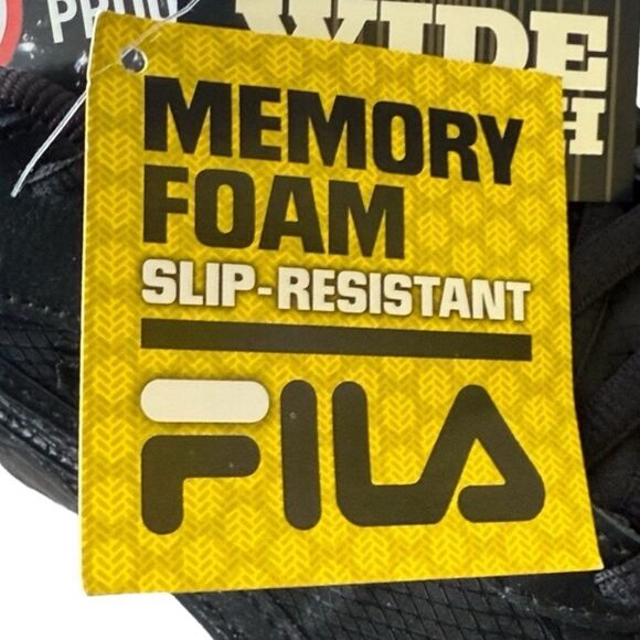 Fila Lateshift Black Slip Resistant Waterproof Memory Foam Men’s Work Shoe XWide - Picture 10 of 16